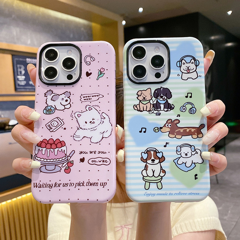 吹风小狗适用苹果17promax卡通可爱iPhone16pro镜头全包15新款14|undefined