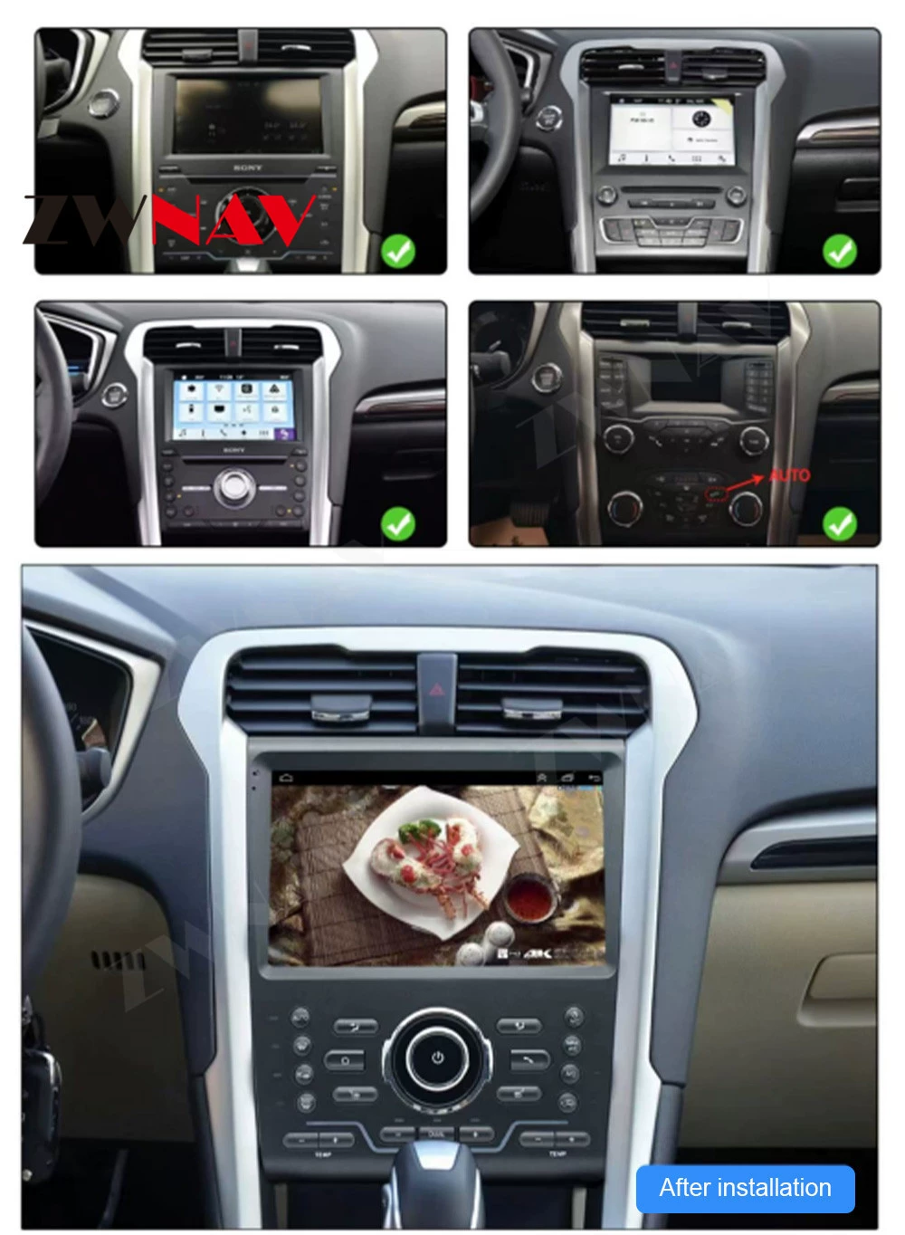 Подходит для Ford Mondeo модифицированного Android интеллектуального Центрального управления автомобилем с большим экраном навигации с реверсивным изображением, универсальная машина