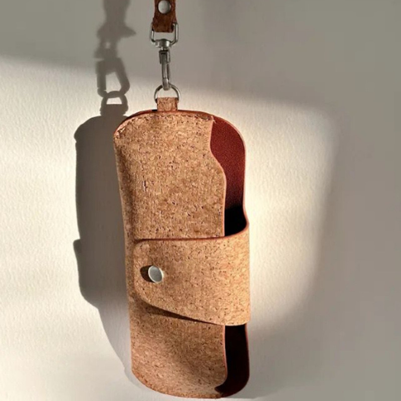 Cork Glasses Case Similar to Xiaohongshu, Eco-Friendly Portable Neck-Hanging Sunglasses Case, Anti-Drop Sunglasses Storage Hanging Bag