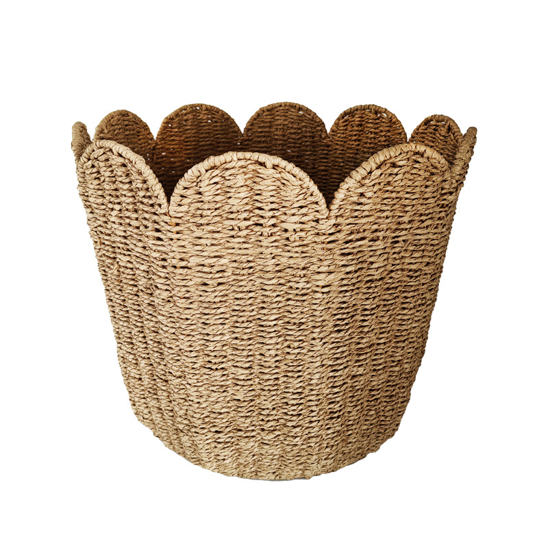 Cestas de almacenamiento de caña transfronterizas canasta de almacenamiento de juguetes de decoración residencial canasta de almacenamiento de artículos de tejido manual
