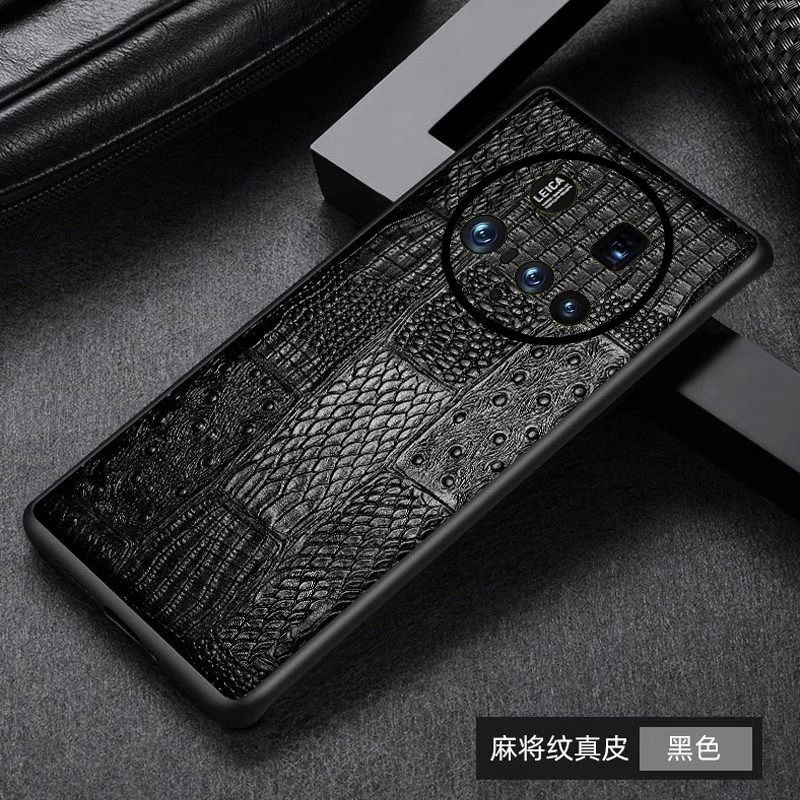 适用小米15Ultra手机壳14 13 12sPro万兽纹真头层牛皮男新款潮流