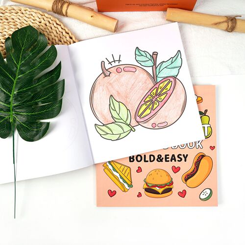 New Product Coloring Book, 40 Pages Food Fruit Cartoon Doodle, For Children Over 4 Years Old, Coloring Book