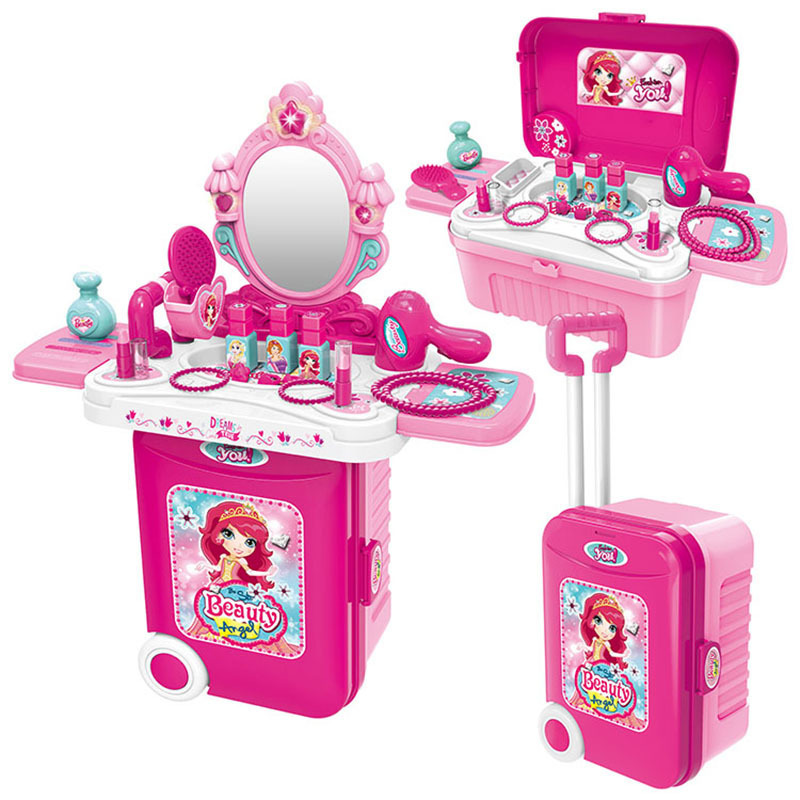Xiongcheng niños juegan a las casitas cocina utensilios de cocina herramientas médicas niñas tocador juguetes viaje Li trolley caso traje