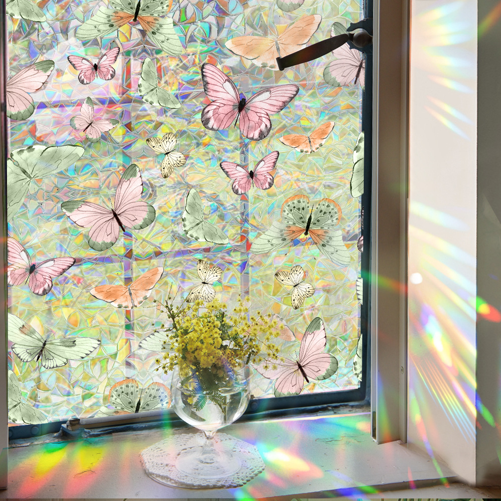 140g Weight Glass paster Home Textiles & Decor Type PVC Material Leaf Pattern Casual, Pastoral Style Casual Pastoral Leaf PVC Glass Paster Wall Art 144