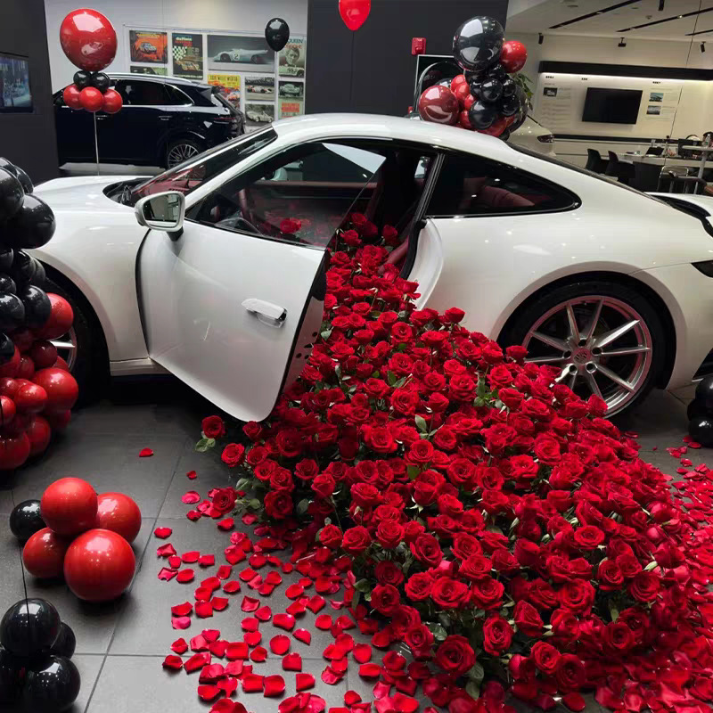 Simulated Rose Wedding Home Decoration Valentine's Day Red Rose Wall Waterfall Wedding Silk Velvet Rose