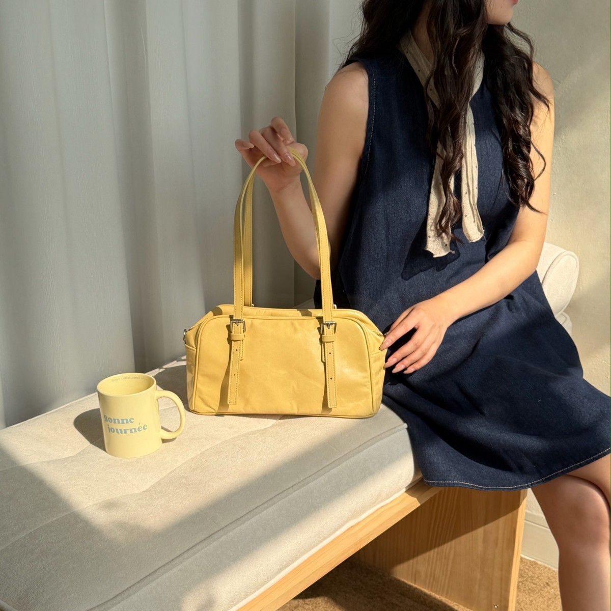 Genuine Leather Luxury Bowling Bag For Women, Autumn/Winter New Retro Large Capacity Commuter Shoulder Handbag Underarm Bag - Thumbnail 2