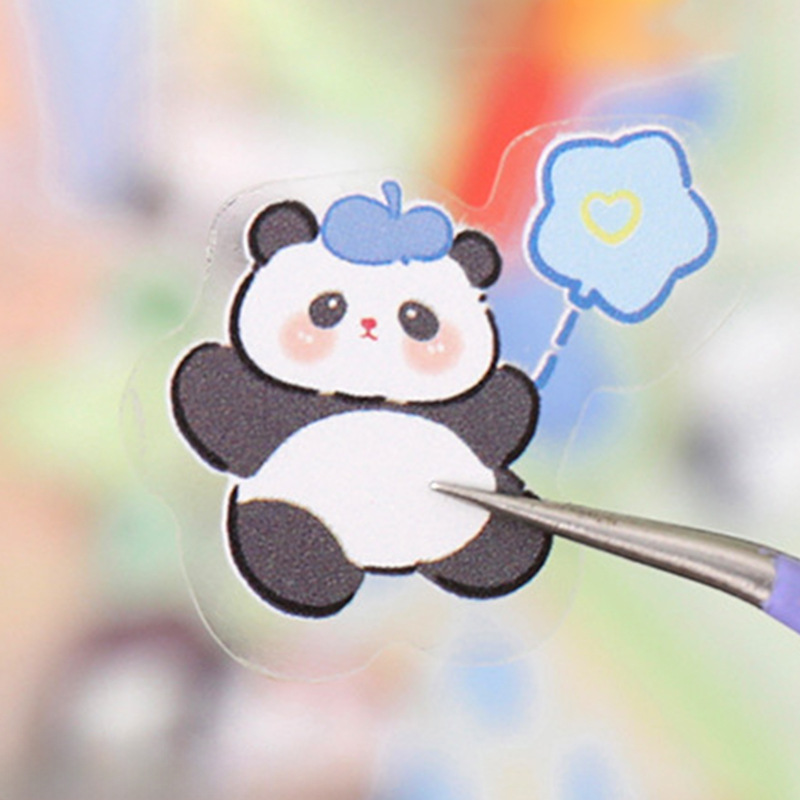 Pegatinas de paisajismo de tres capas de dibujos animados, escenas en miniatura tridimensionales en 3D creativas y lindas, collage de cuentas a mano, pegatinas de bricolaje de descompresión