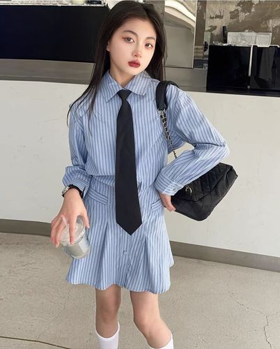 Ladies' Spring 2024 New Designers' Gentle College Style Long Sleeve Blouse Dress Trendy