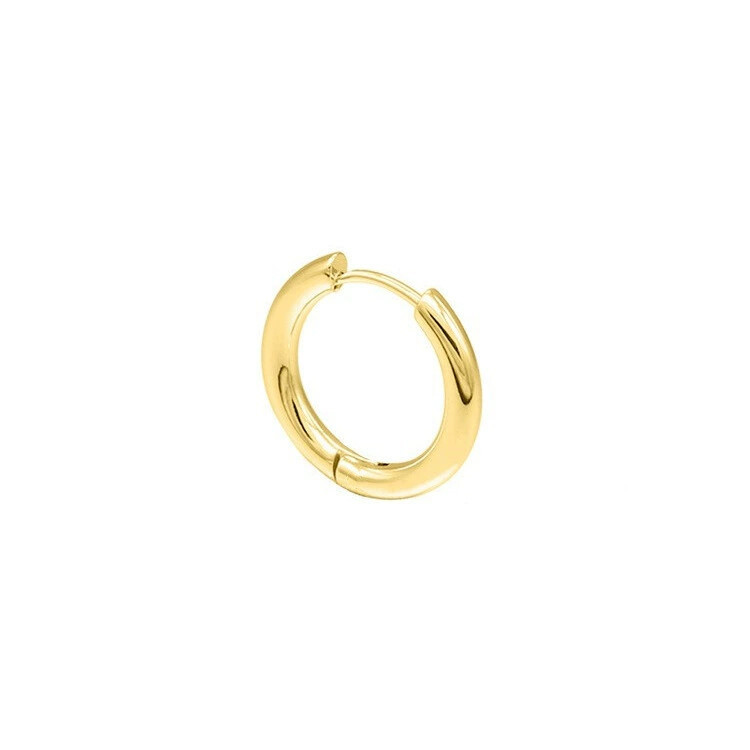 Korean Style Bold Geometric Hoop Earrings Black Stainless Steel Hip Hop Fashion Piercing Jewelry for Men Women detail image 7