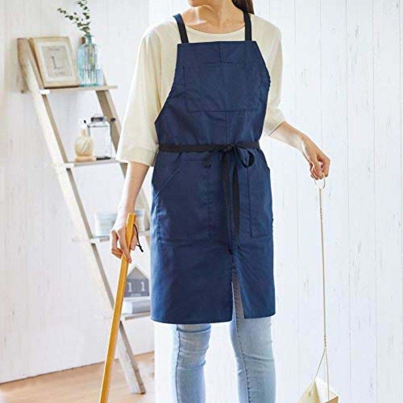 Transfronterizo Amazon poliéster algodón delantal personalizado logotipo barista ropa de trabajo abierta delantal de cocina doméstica al por mayor