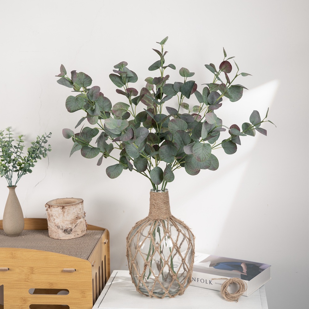 INS金錢葉北歐尤加利仿真花廠家家居裝飾婚慶植物牆假花MW34551Y