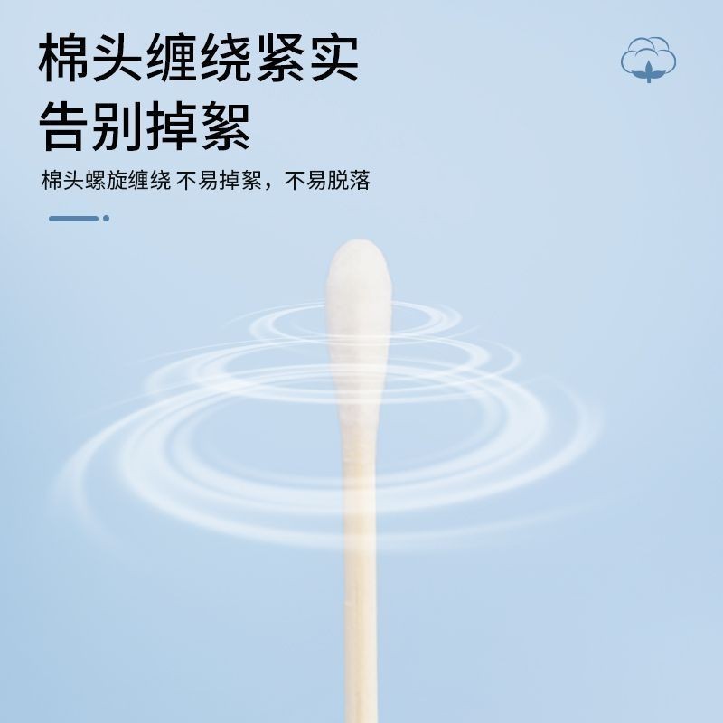 使い捨て滅菌医療綿棒シングルヘッド創傷消毒および滅菌ベビークリーニング木製ロング綿棒卸売|undefined