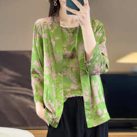 跨境提花2025夏季薄款短外披开衫女小众轻奢短款薄外套空调外搭女