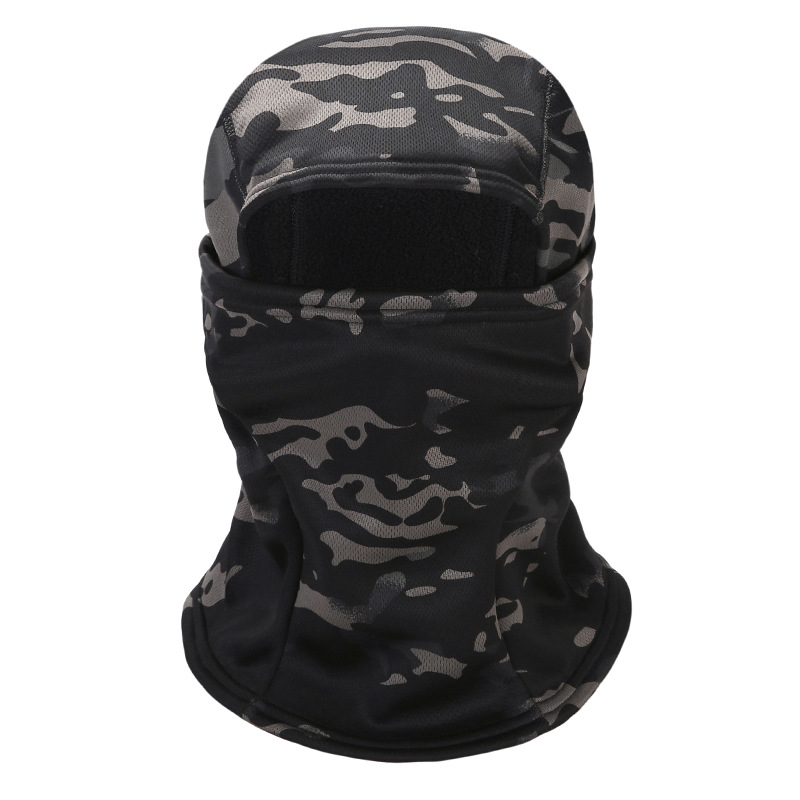 Nuevo camuflaje vellón sombrerería máscara de equitación al aire libre montañismo sombrero a prueba de frío protección solar sombra solar máscara caliente de secado rápido