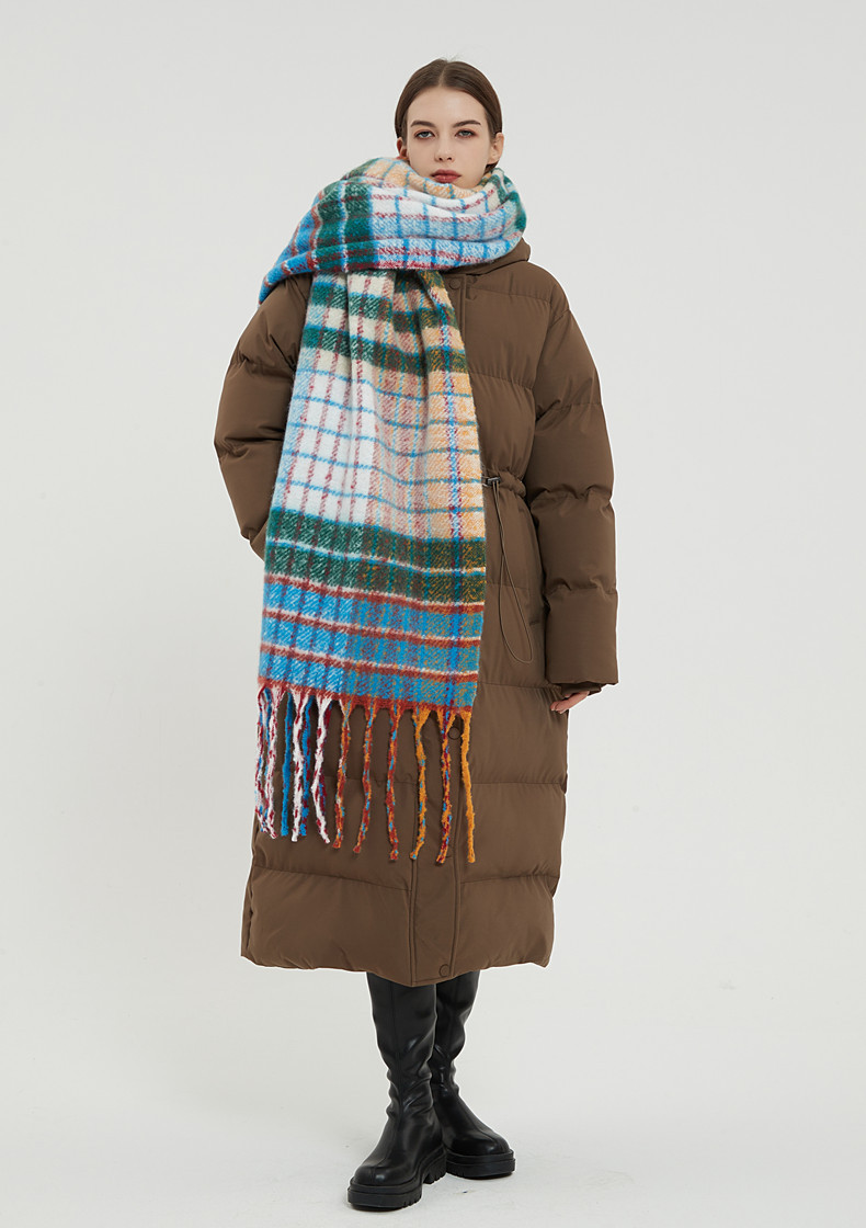 Neu Imitation Mohair Regenbogen Plaid frauen Winter Schal Verdickt Warme Schal_voghion.com