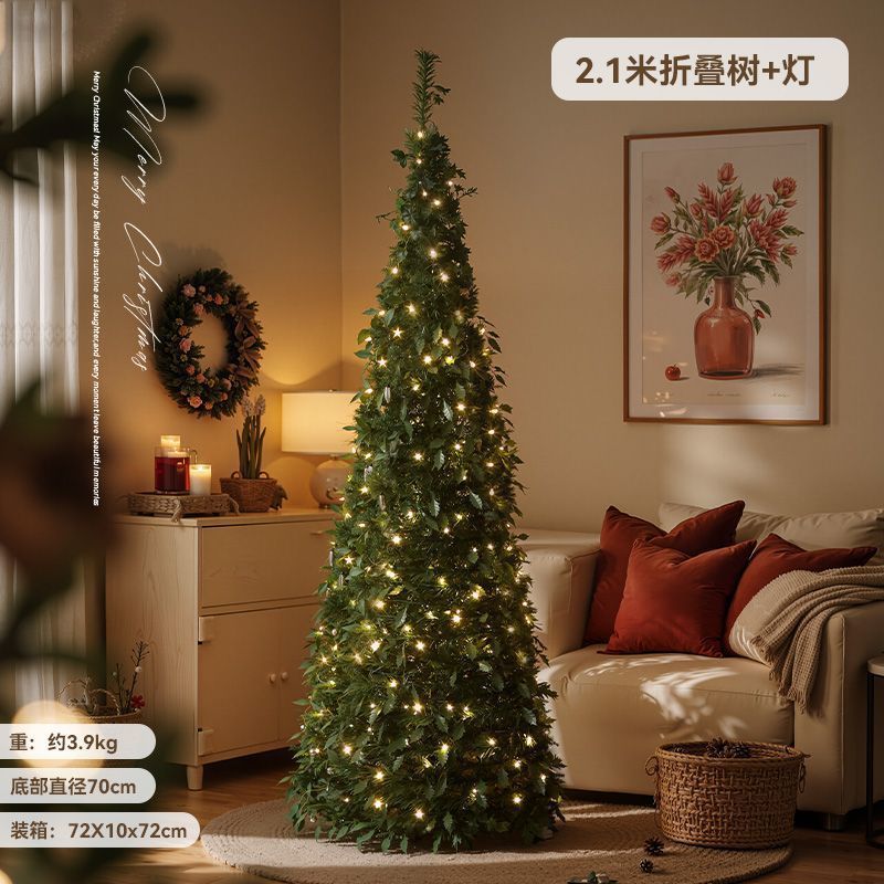 Nuevo árbol de Navidad plegable encryptado luminoso diy decoración de Navidad doméstica en el viento paquete de adornos grandes