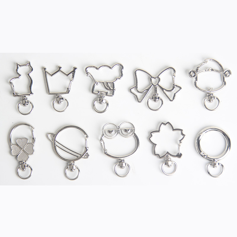 Cat God of Wealth Peach Heart with Ring Metal Keychain DIY Handmade Material Jewelry Bag Hanging Mobile Phone Chain Keychain Accessories