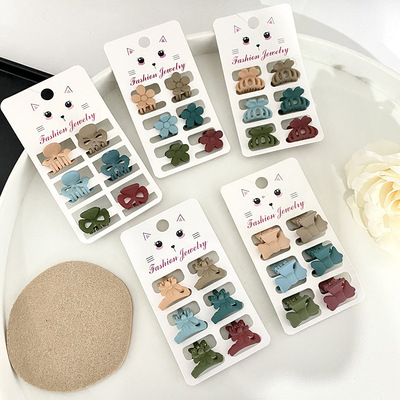 磨砂蝴蝶结迷你抓夹糖果色可爱儿童小号发卡韩版花朵女童发饰批发