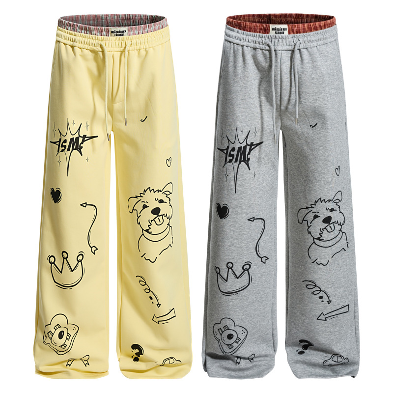 Mint Miaow 25秋季新品美式可爱小狗元素设计卫裤休闲长裤|undefined