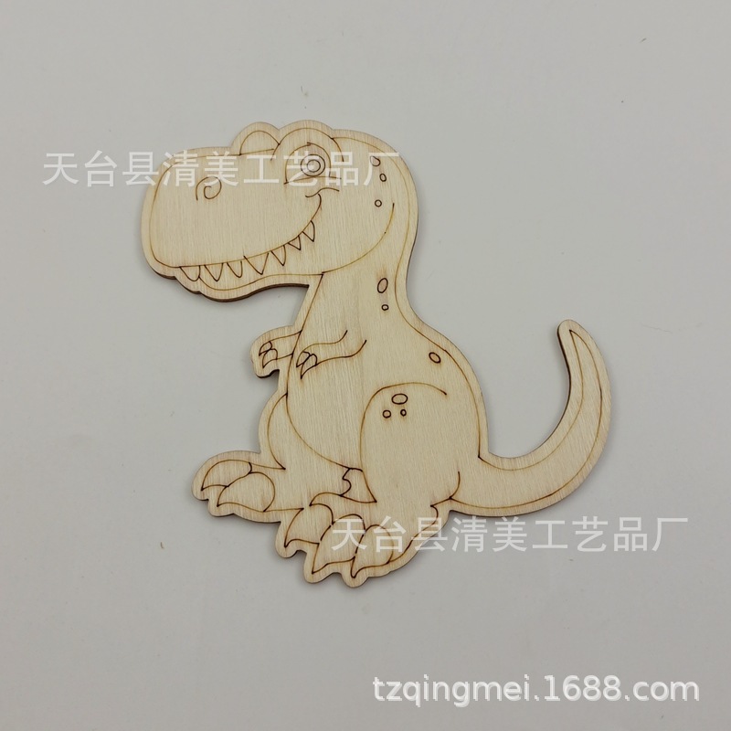 Ocho dinosaurio de madera DIY artesanía decorativa dinosaurio mezclado 8 unidades un paquete