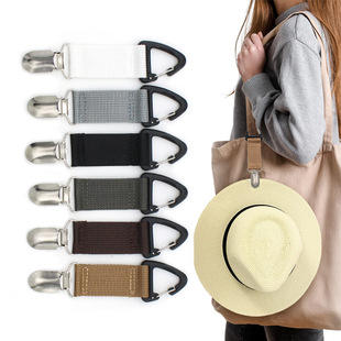 New Fabric Non-elastic Hat Clip European and American Outdoor Travel Strap Hat Clip Portable Hat Companion Bag Clip