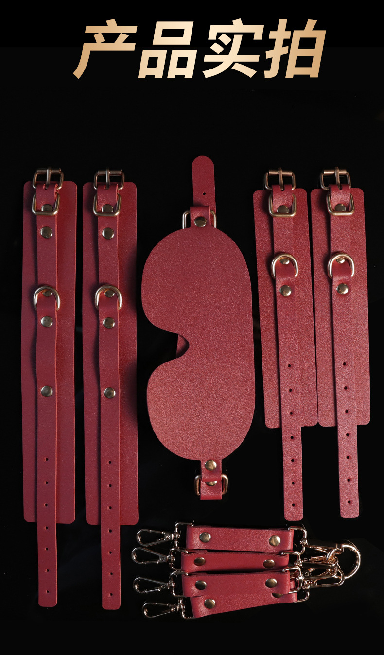 PU Leather Bondage Set with Hand and Foot Cuffs, Oral Ball, and Storage Bag — detail image 12