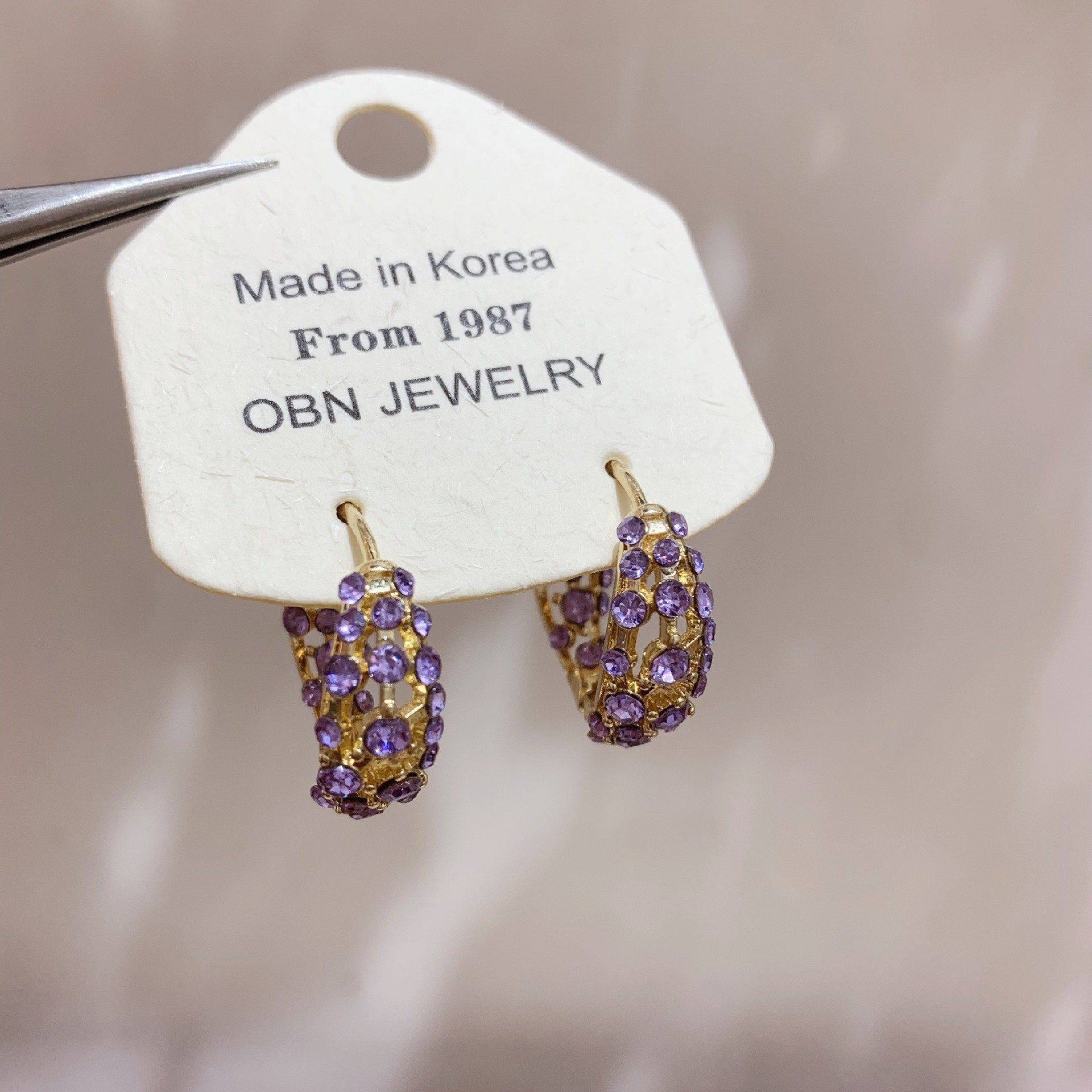 H0607 퍼플 지르콘 귀걸이