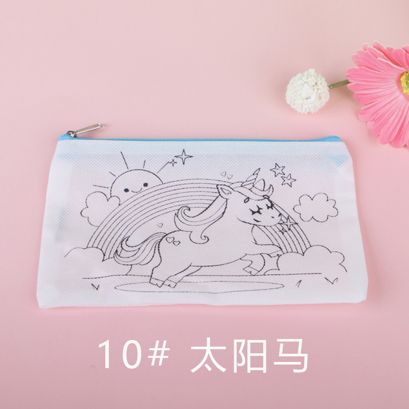 BBY不織布落書きペンケースセットTIEB漫画DIYペイント子供入学祝いパーティー塗り絵バッグCPCE|undefined