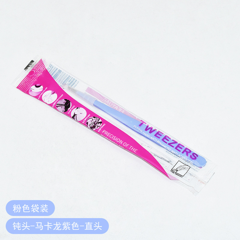 둔기 머리 마카롱 퍼플 스트레이트 헤드 (로즈 레드 백)