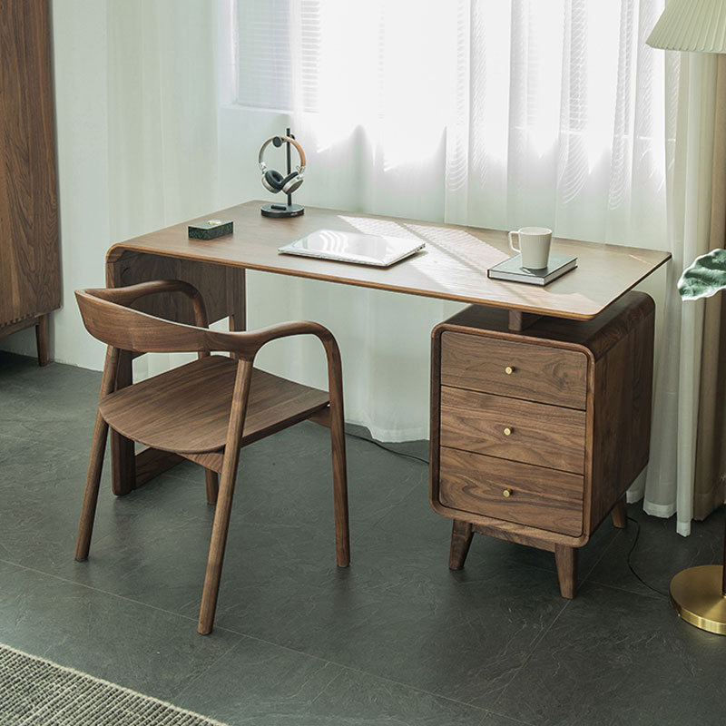 North American black walnut simple desk modern combination study drawer desk computer desk home
