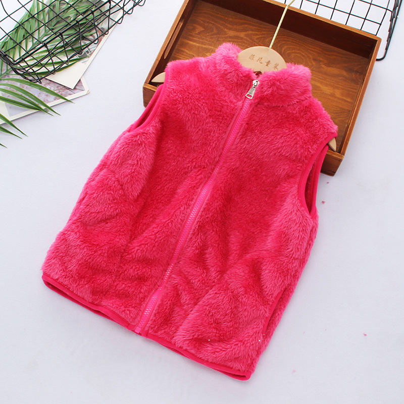 El otoño y el Invierno de Los Niños Chaleco de piel superior de los niños y niñas de Los Bebés cardigan cremallera chaleco Ártico Terciopelo engrosada chaleco