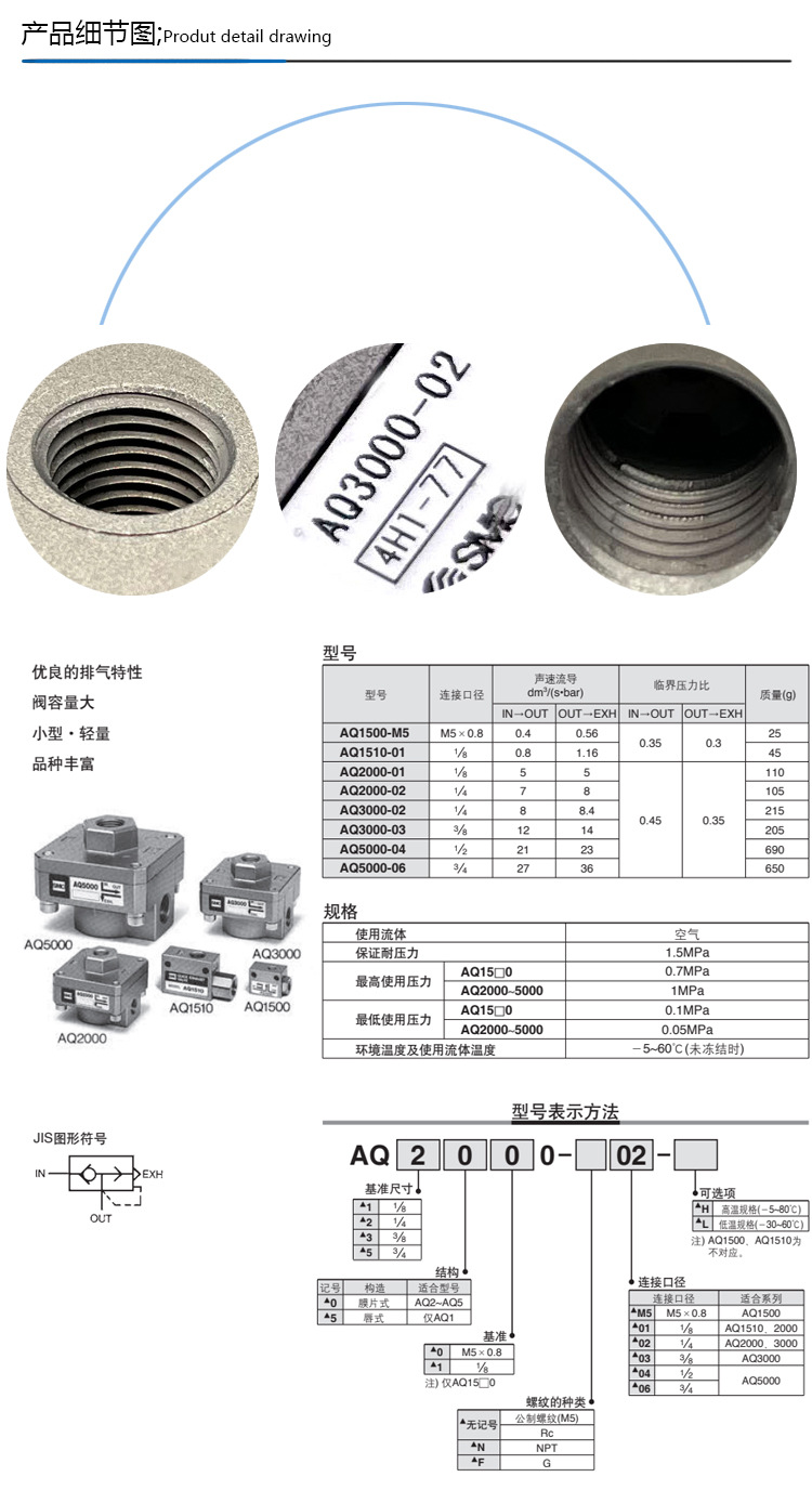 SMC原装正品快速排气阀AQ3000-02/AQ1500-M5/AQ2000-01/AQ5000-04-阿里巴巴