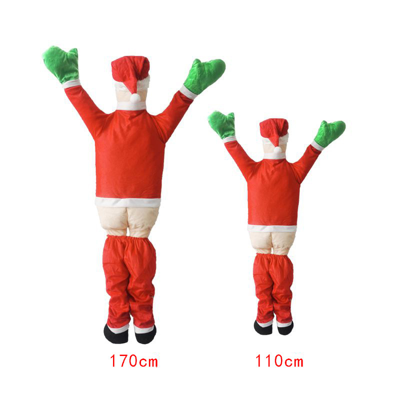 Franela creativa transfronteriza Papá Noel se quita los pantalones y trepa la decoración de la pared Adornos de Papá Noel Regalos Personalización de regalos