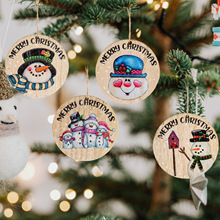 2024木质圣诞树装饰挂件圣诞主题装饰品吊牌丝印及UV彩印工艺品