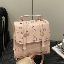 今年潮流行双肩包包女包新款印花新品小书包多用手提斜挎包大
