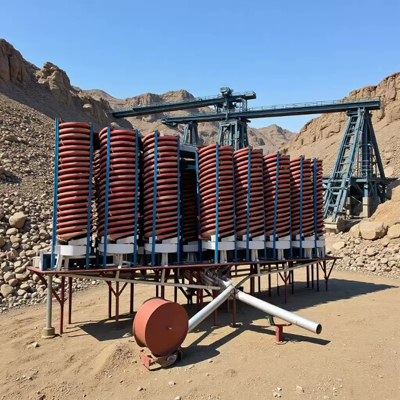 锡矿选矿设备矿石分选机淘金溜槽螺旋溜槽硫铁选矿玻璃钢螺旋溜槽