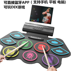 Desktop hand scroll electronic drum, portable simple foldable adult beginner children drum set wholesale