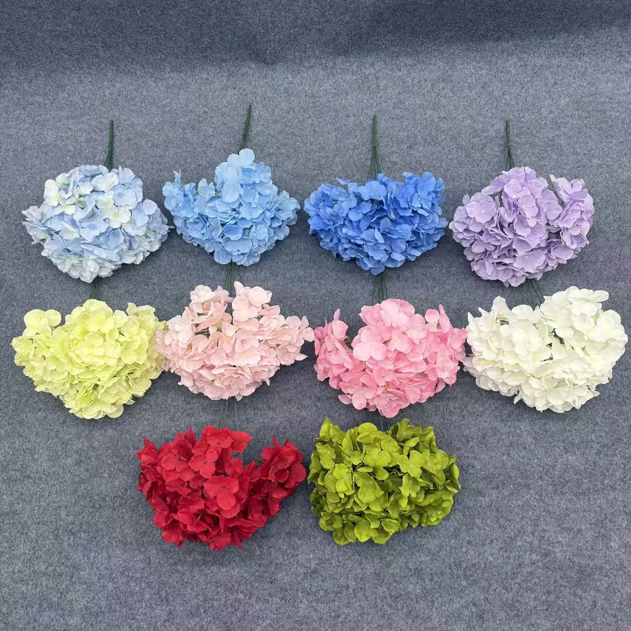 5 Hydrangea Artificial Flowers Endless Summer Artificial Large Hydrangea Wedding Hall Background Decoration Flower Arrangement Artificial Flowers