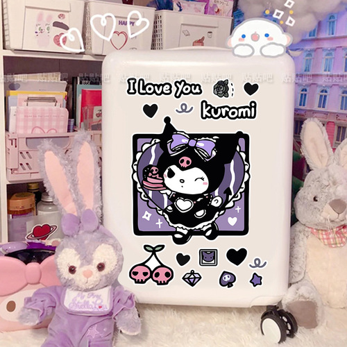 Kuromi Cute Cartoon Electric Car Sticker Battery Motorcycle Body Scratch Sticker Laptop Luggage Decoration