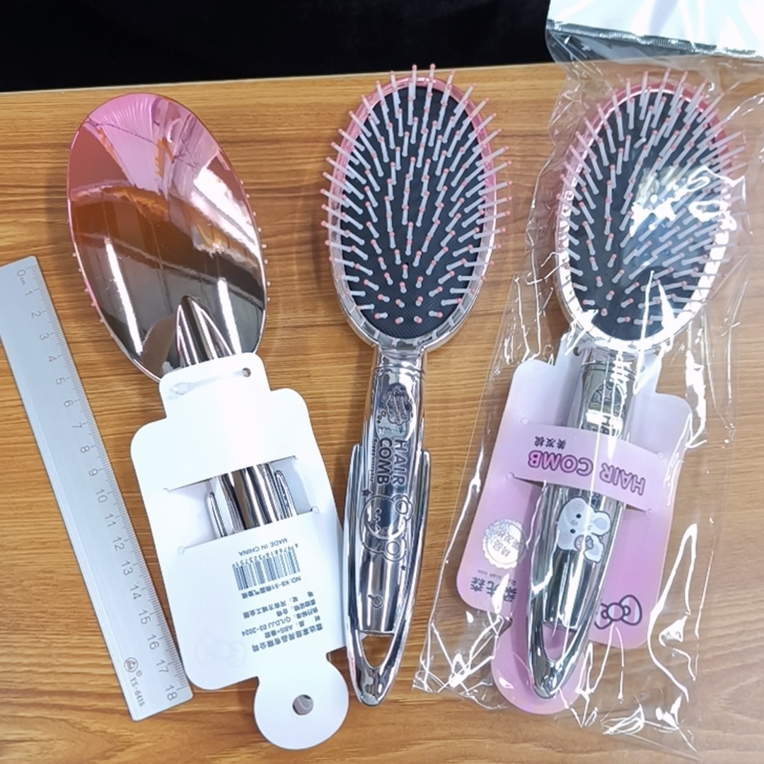 Bonito peine de peinado color macarrón con cojín de aire para masaje, adecuado para uso doméstico y dormitorios estudiantiles, cepillo de pelo de plástico suave con cojín de aire.