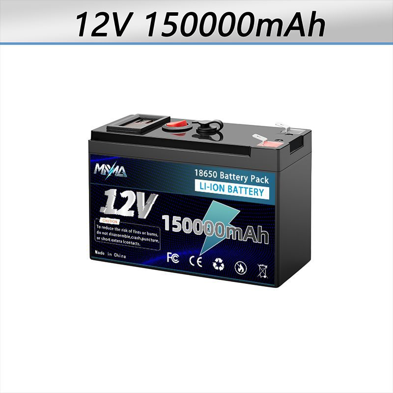 Batería de ciclo profundo LiFePO4 de iones de litio de 12V 150Ah para energía solar, sonda de peces, rueda de potencia