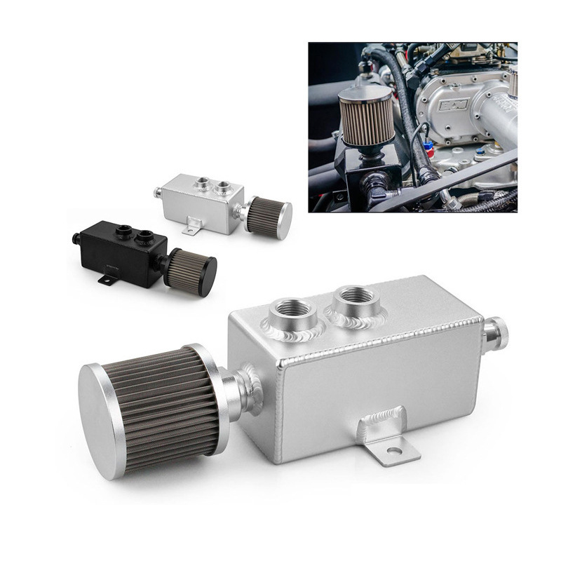 Car Modification Accessories Engine Oil Breathable Pot1 LAluminum Alloy With Air Filter Exhaust Gas Oil Pot Auxiliary Fuel Tank2 L