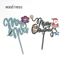 mr&mrs圣诞快乐情人节婚礼派对聚会甜品台装生日插卡插件可定zhi