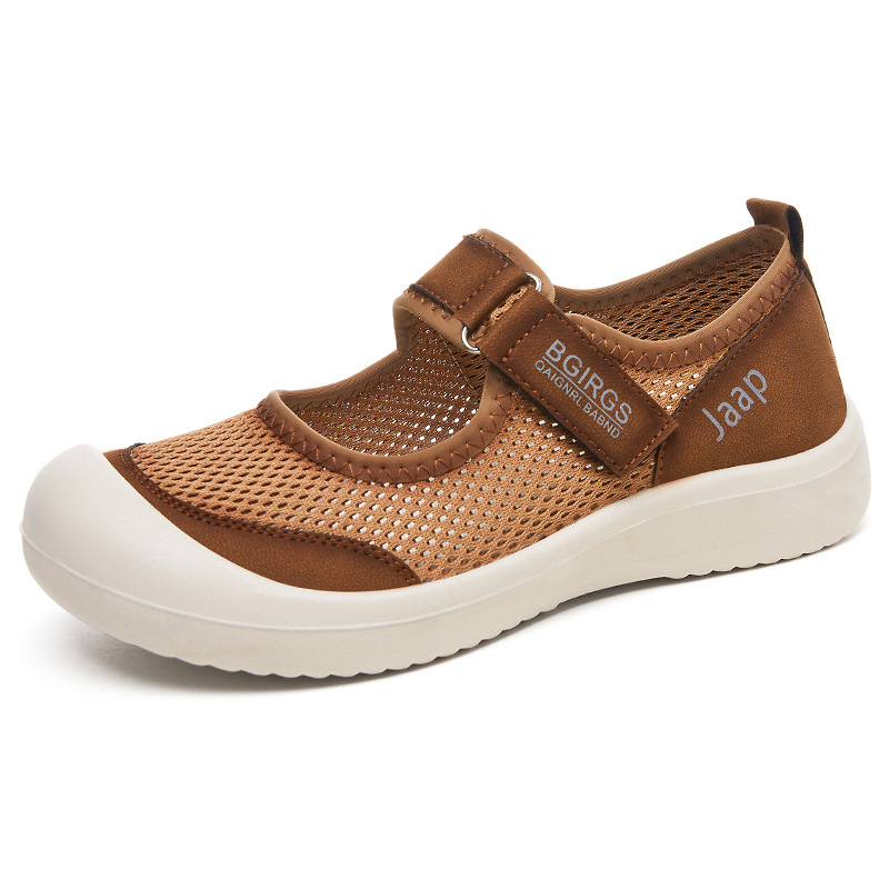 Zapatos de mujer todo-fósforo verano nuevo estilo cómodo zapatos perezosos zapatos casuales transpirables transfronterizos cómodos zapatos de tela de mujer con velcro