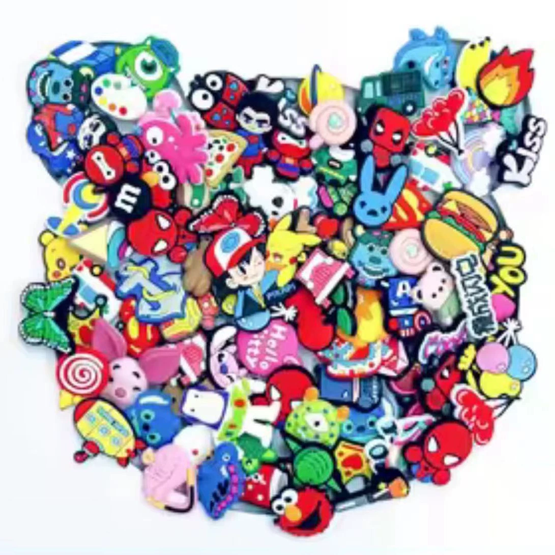 100pcs трансграничная temushein Горячая продажа пещерная обувь diy смешанный цветочный аксессуар тапочки туфли пряжка обувь цветочный мультфильм