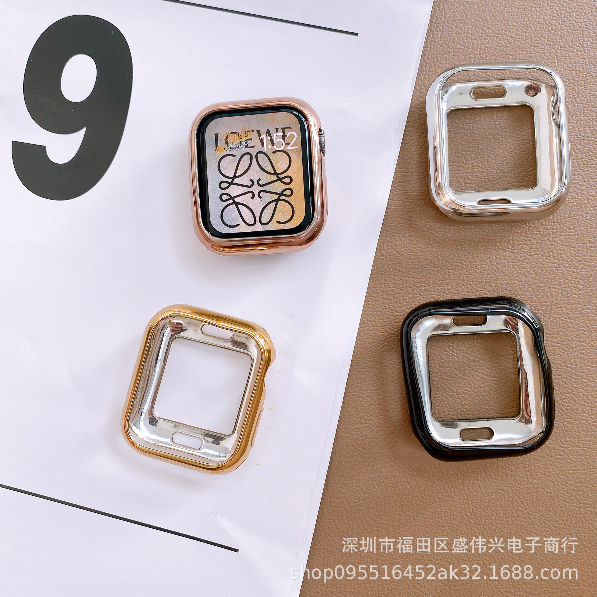 For Apple S10 Watch Case iwatch9876543 Generation SE Protective Case Electroplated TPU Soft Case Anti-scratch Cover