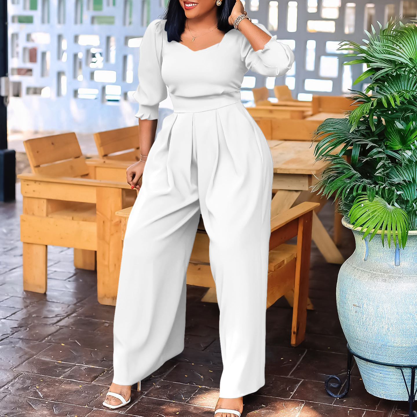 Damen Jumpsuit Langarm Lässig Weites Bein Für Den Winter_voghion.com