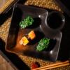 Japanese -style dumplings with vinegar dish, ceramic tableware, simple creative home divisions, sushi plate shrimpan fries