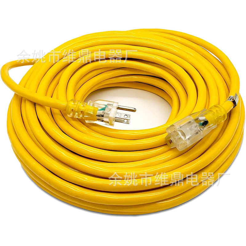 Cable de extensión transparente de tres clavijas 5-15P/15R, conexión macho-hembra, cable de alimentación de extensión, cable de enchufe americano