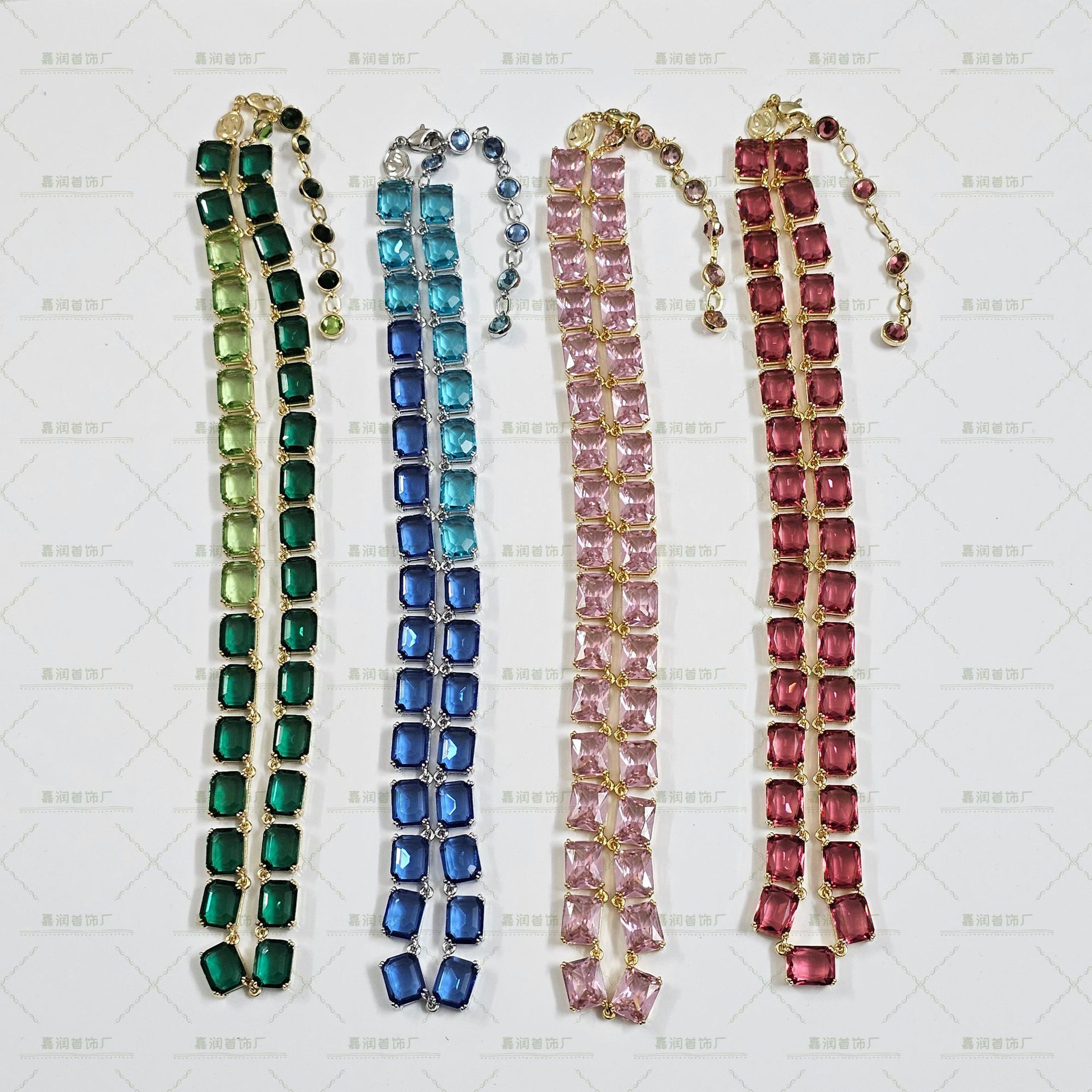 Millenia colección exagerada collar pulsera de cristal de color gradiente lujoso ligero de alto nivel transfronterizo